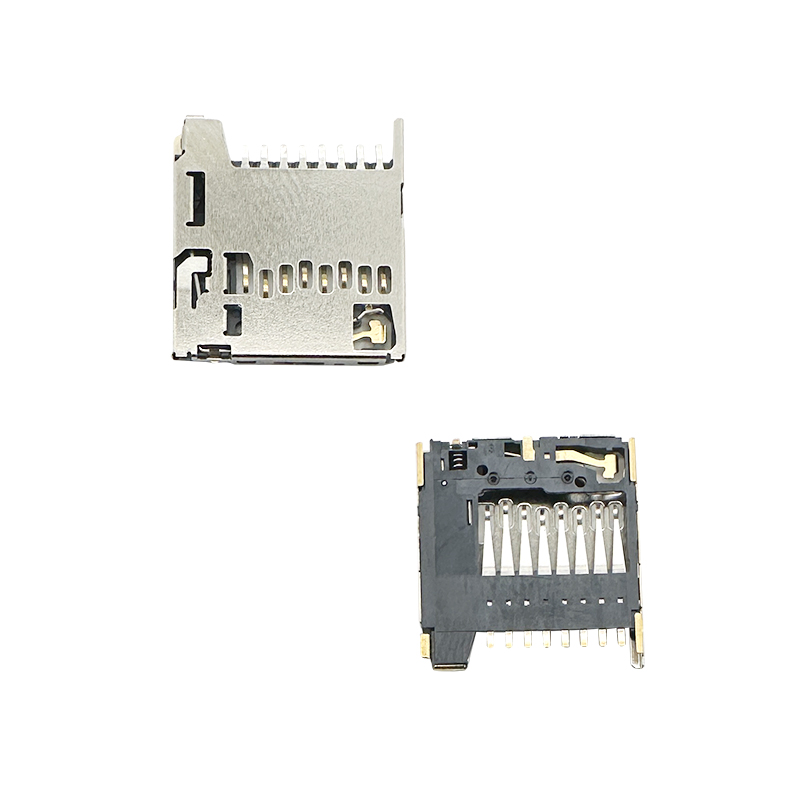 Micro SD card connector push push,H1.28mm,with CD pin:ERYAYD113