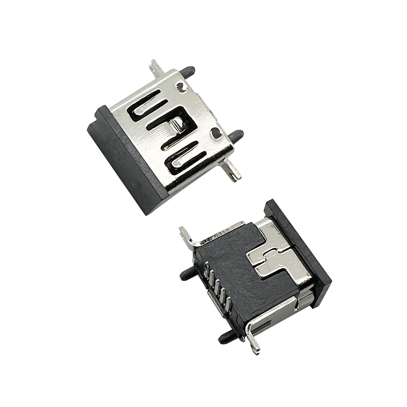 Vertical 5P B type R/A SMD Mini USB connector socket :ERYAY29-5FJ